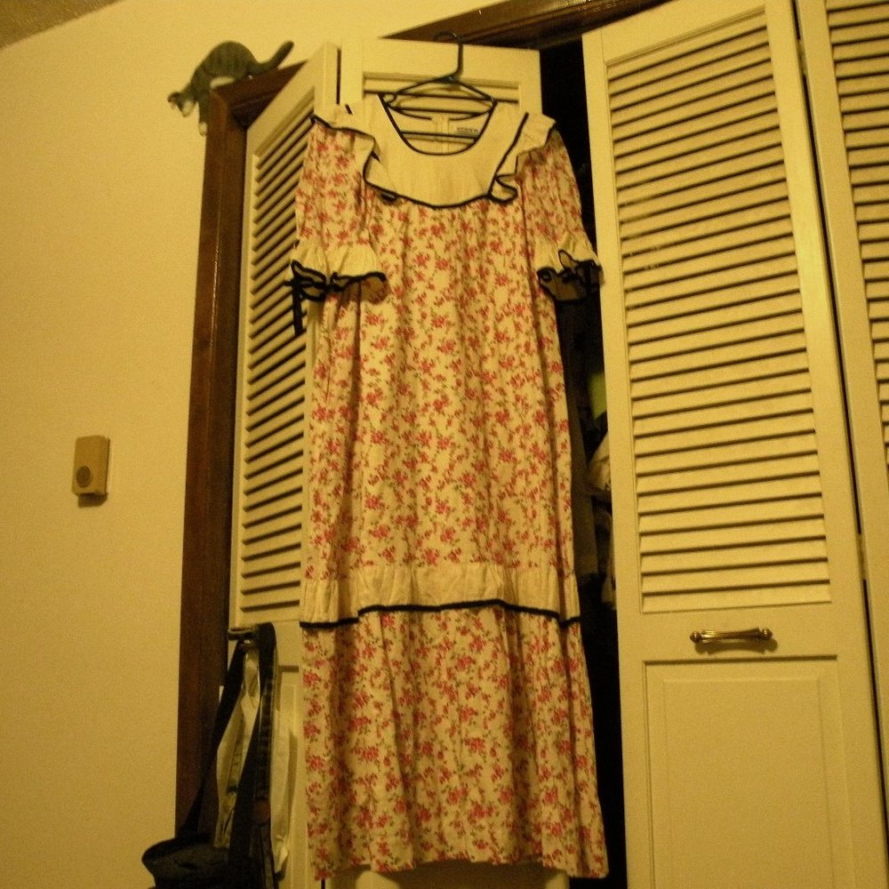 Batsheva Floral Print Flutter Housedress |  Size Medium